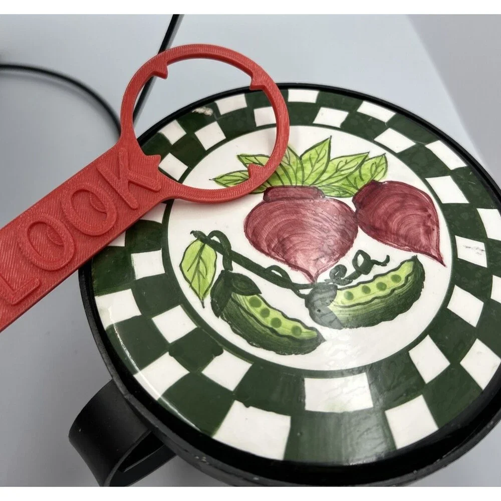 Ceramic Tile Trivet Plant Stands Set of 2 Vegetable Black Metal Farmhouse Decor
